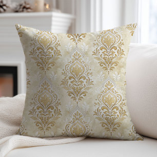 Soft Cream Pillow Victorian Damask Style Touch