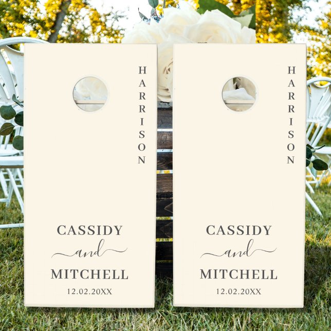 Soft cream simply elegant wedding  cornhole set (Creator Uploaded)