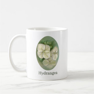 Soft Cream White Pastel Hydrangea Floral Coffee Mug