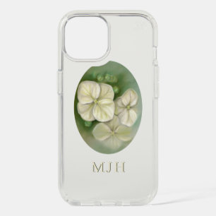 Soft Cream White Pastel Hydrangea Floral iPhone 15 Case
