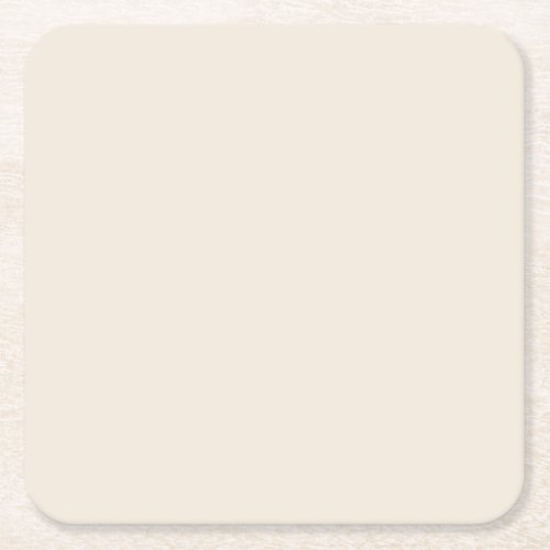 Soft Creamy Beige Solid Color _ Color _ Hue Square Paper Coaster