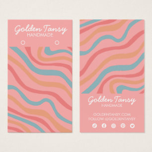 Soft Curves Pink Earring Jewelry Display Card