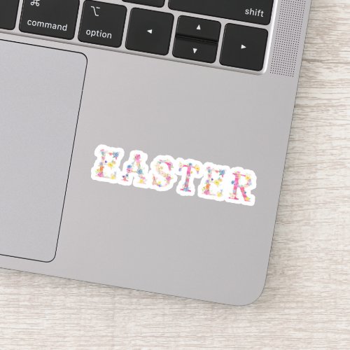 Soft Cute Floral Pink Easter Vinyl Sticker