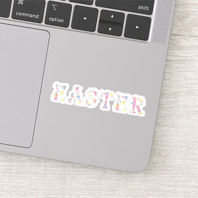 Soft Cute Floral Pink Easter Vinyl Sticker (Detail)