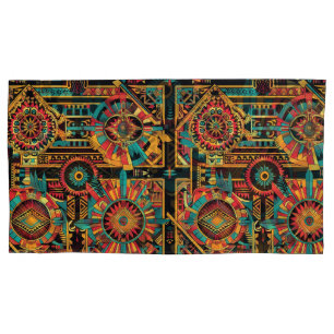 Soft Cyan "Aztec Dream" King Size Pillowcase
