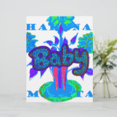 Soft Cyan Blue Flower Art: A Baby's Touch.  (Standing Front)