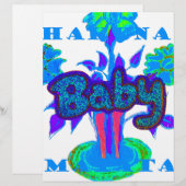 Soft Cyan Blue Flower Art: A Baby's Touch.  (Front/Back)