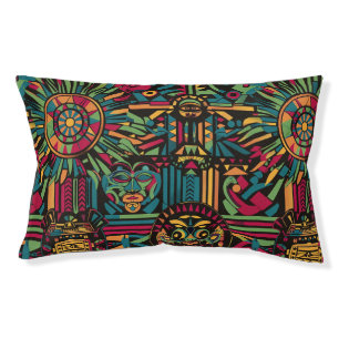 Soft Cyan "Eclipsed Suns and Pyramids Design" Dog  Pet Bed