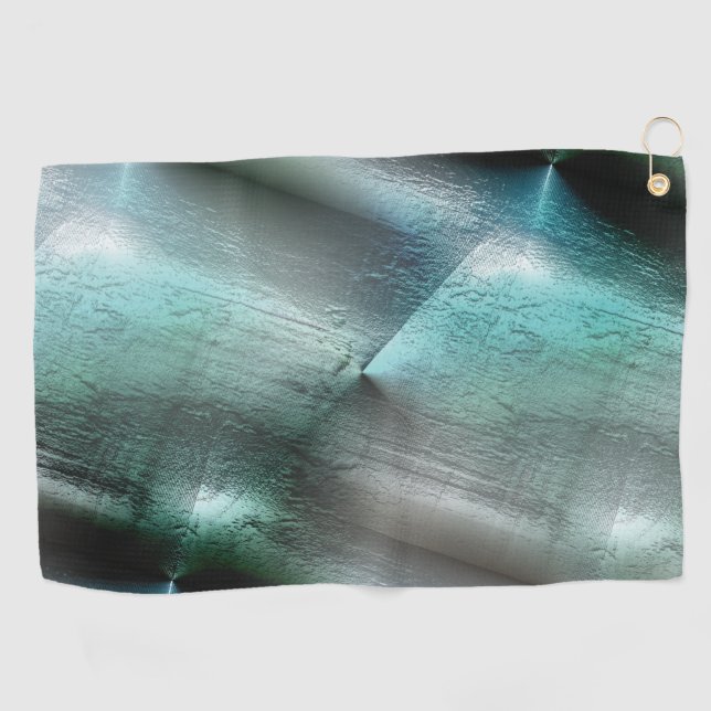 Soft cyan gray rocky texture with digital details  golf towel (Horizontal)