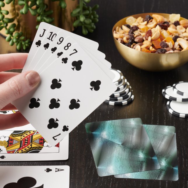 Soft cyan gray rocky texture with digital details  poker cards (In Situ)