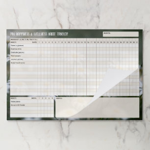 Soft daisy & beige Monthly Habit Tracker Custom Paper Pad
