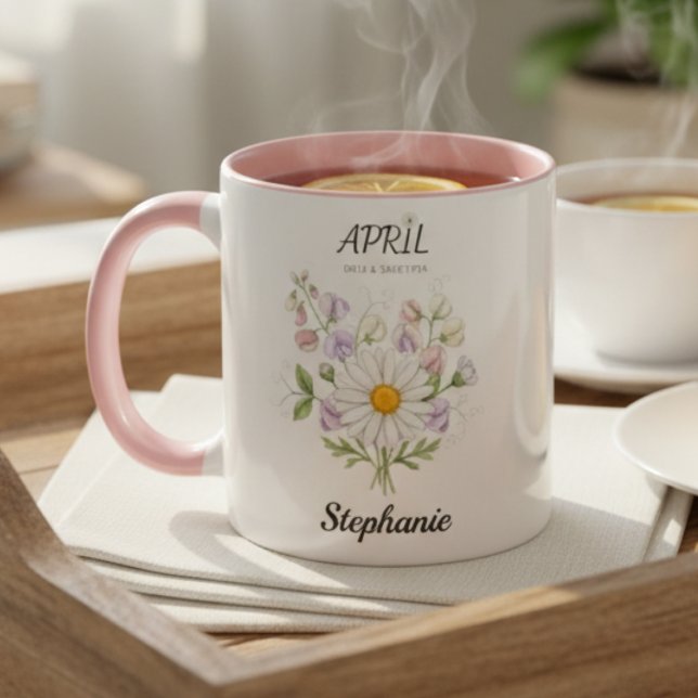 Soft Daisy Birth Flower – Personalized April Gift Mug (Soft Daisy Birth Flower – Personalized April Gift)