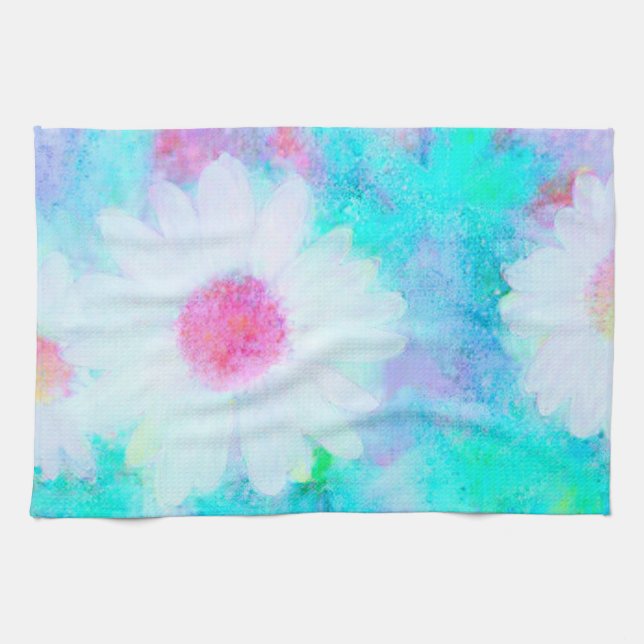 Soft Daisy enhanced photo  Kitchen Towel (Horizontal)