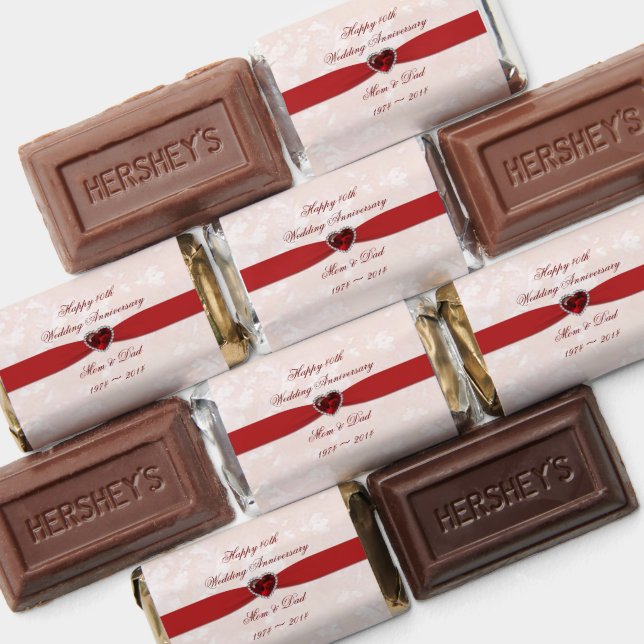 Soft Damask 40th Wedding Anniversary Hershey's Miniatures (Assorted)