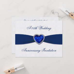 Soft Damask 45th Wedding Anniversary Invite