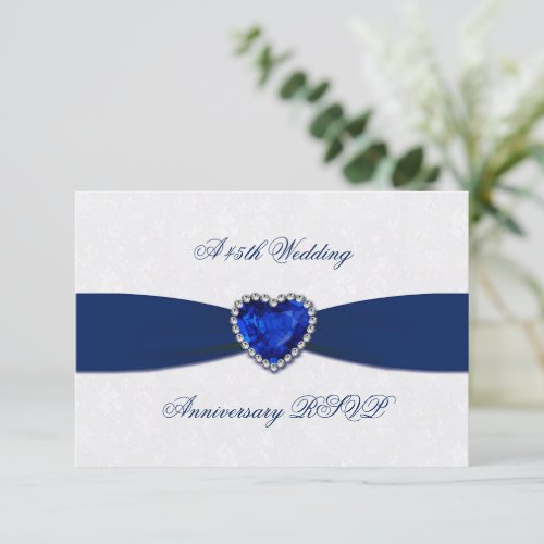 Soft Damask 45th Wedding Anniversary RSVP