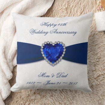 Soft Damask 45th Wedding Anniversary Throw Pillow by Digitalbcon at Zazzle