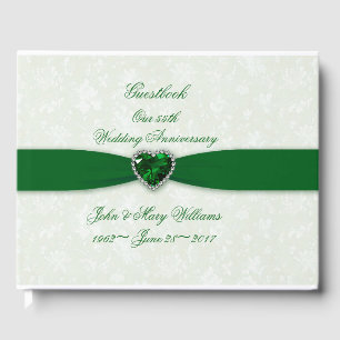 Soft Damask 55th Wedding Anniversary Guestbook