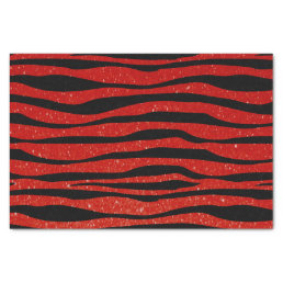 Soft Dark Red Glitter Zebra Animal Print Tissue Paper