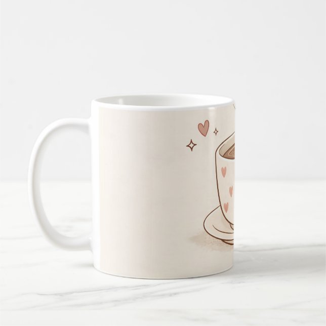 Soft days, cozy thoughts - Cute Coffee Cup Art (Left)