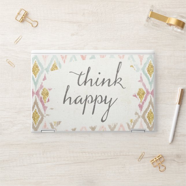 Soft Deco V | Think Happy HP Laptop Skin (Desk)