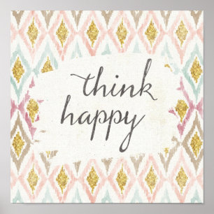 Soft Deco V Think Happy Poster
