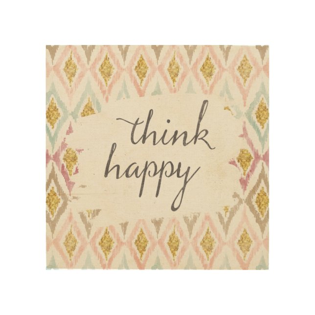 Soft Deco V | Think Happy Wood Wall Art (Front)