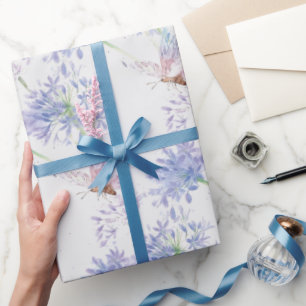 Soft Delicate Butterfly Garden Flower Floral Art Wrapping Paper