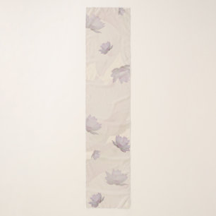 Soft  Delicate Cream Lotus Blossom Photo Chiffon  Scarf