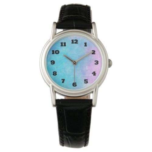 Soft Delicate Watercolors in Pink Purple and Blue Watch