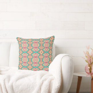 Soft Diamond & Oval Symmetry Throw Pillow