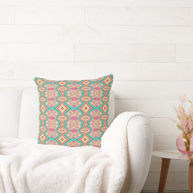 Soft Diamond & Oval Symmetry Throw Pillow (Couch)