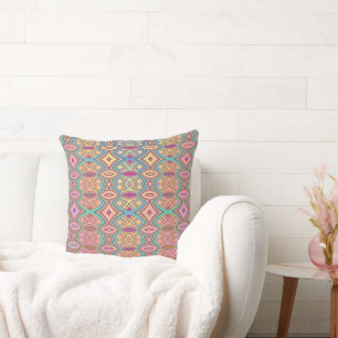 Soft Diamond & Oval Symmetry Throw Pillow