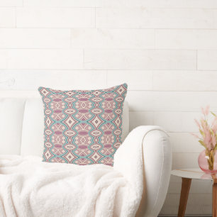 Soft Diamond & Oval Symmetry Throw Pillow