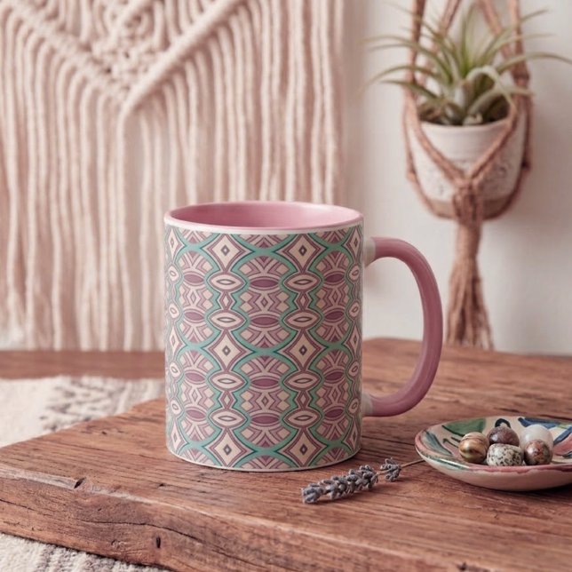 Soft Diamond & Oval Symmetry Two-Tone Coffee Mug (Creator Uploaded)