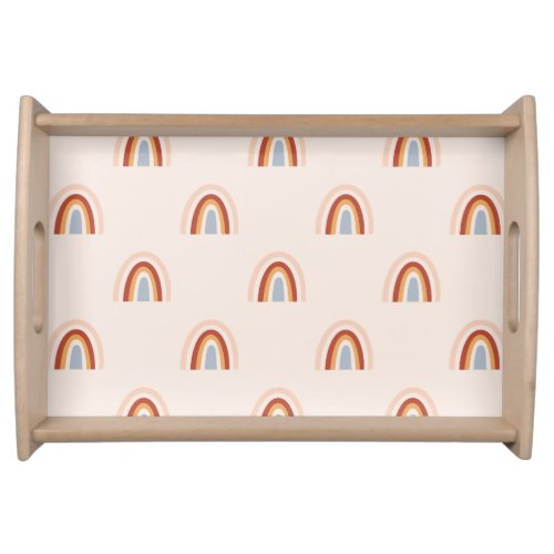 Soft Doodle Rainbow Pattern Serving Tray