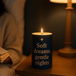 Soft Dreams Gentle Nights Midnight Blue Candle