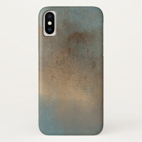 Soft dreamy blues and brown painted design iPhone XS case