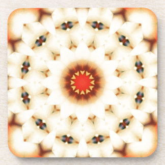 Soft Dreamy Cream Floral Pattern Beverage Coaster