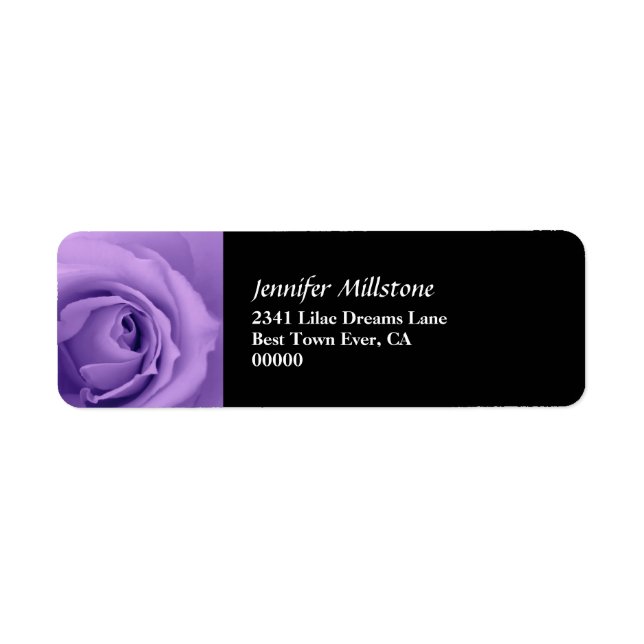 Soft Dreamy Purple Rose Premium Wedding Collection Label (Front)