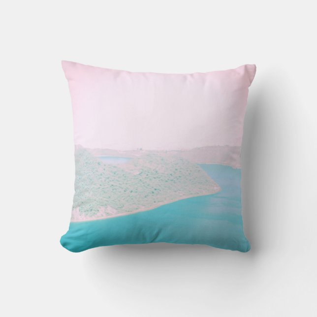 soft dusk lake throw pillow (Front)