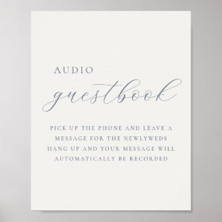 Soft Dusty Blue Audio Guestbook Wedding Sign