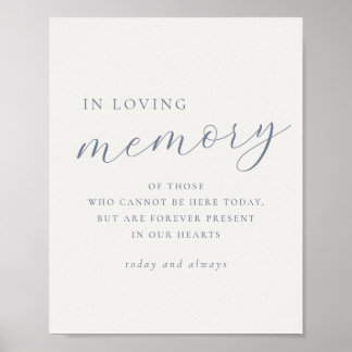 Soft Dusty Blue In Loving Memory Wedding Sign
