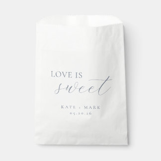 Soft Dusty Blue Love Is Sweet Wedding Favor Bag