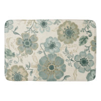 Soft Dusty Blue Sage Green Beige Farmhouse Floral