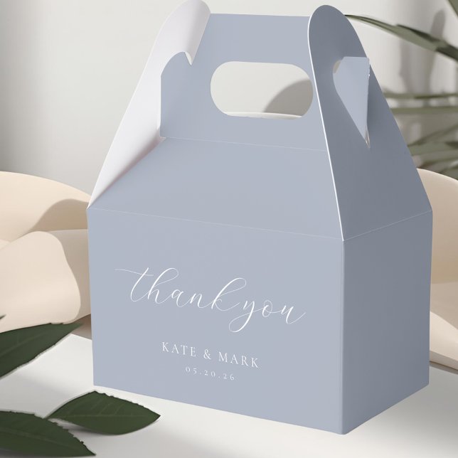 Soft Dusty Blue Wedding Favor Boxes (Creator Uploaded)