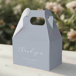 Soft Dusty Blue Wedding Favor Boxes