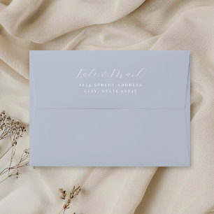 Soft Dusty Blue Wedding Return Address Envelope