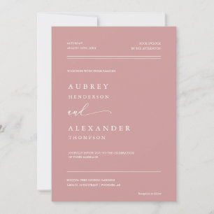 Soft Dusty Pink Minimalist QR Code Wedding Photo Invitation
