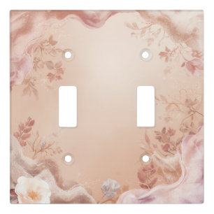 Soft Dusty Rose Floral Silk Abstract Light Switch Cover